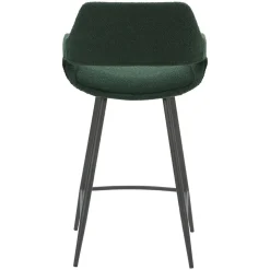Set di 2 sedie per isola centrale con schienale in bouclé (seduta 65cm) Soho Verde pino
