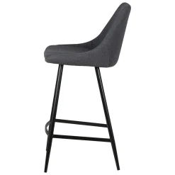 Set di 2 sedie per isola centrale con schienale in tessuto (Altezza seduta 67cm) Juno Grigio scuro