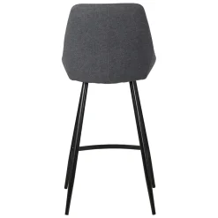 Set di 2 sedie per isola centrale con schienale in tessuto (Altezza seduta 67cm) Juno Grigio scuro
