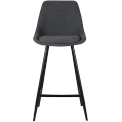 Set di 2 sedie per isola centrale con schienale in tessuto (Altezza seduta 67cm) Juno Grigio scuro