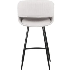 Set di 2 sedie per isola centrale con schienale in velluto a coste (Altezza seduta 68cm) Kosmo Ecru