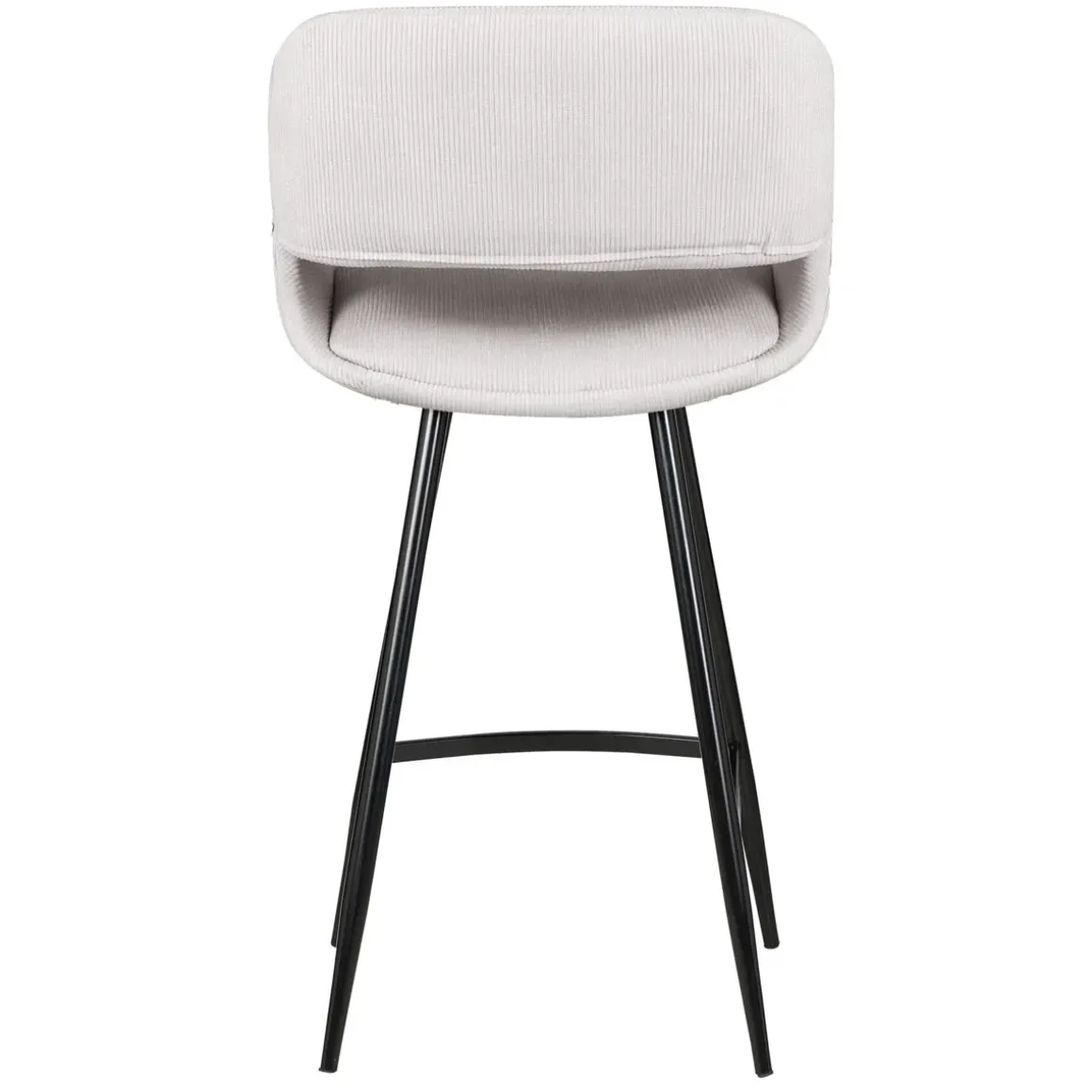 Set di 2 sedie per isola centrale con schienale in velluto a coste (Altezza seduta 68cm) Kosmo Ecru