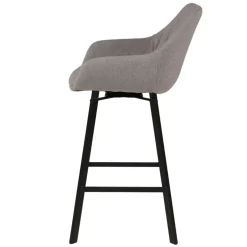 Set di 2 sedie per isola centrale girevoli con schienale in tessuto (Altezza seduta 64cm) Zila Grigio chiaro
