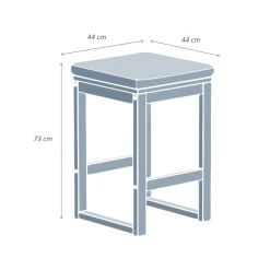 Discount Set di 2 sgabelli alti da giardino in legno di acacia Borneo Grigio Sedie Da Giardino