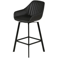 Set di 2 sgabelli da bar girevoli con schienale (Altezza seduta 75cm) Zila Nero