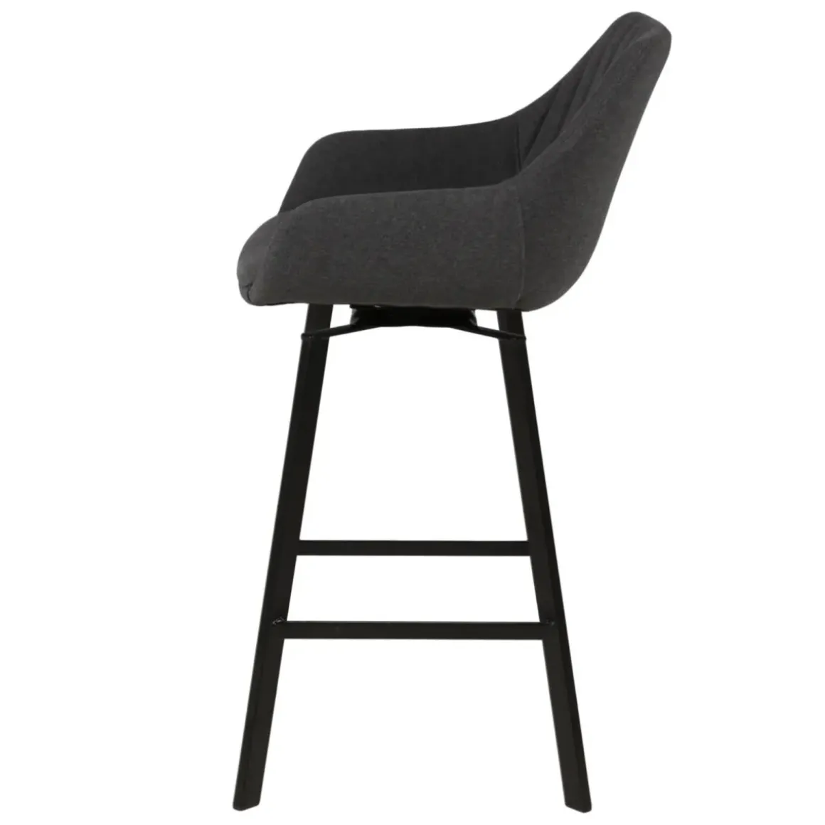 Set di 2 sgabelli da bar girevoli con schienale in tessuto (Altezza seduta 75cm) Zila Grigio scuro