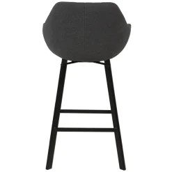 Set di 2 sgabelli da bar girevoli con schienale in tessuto (Altezza seduta 75cm) Zila Grigio scuro