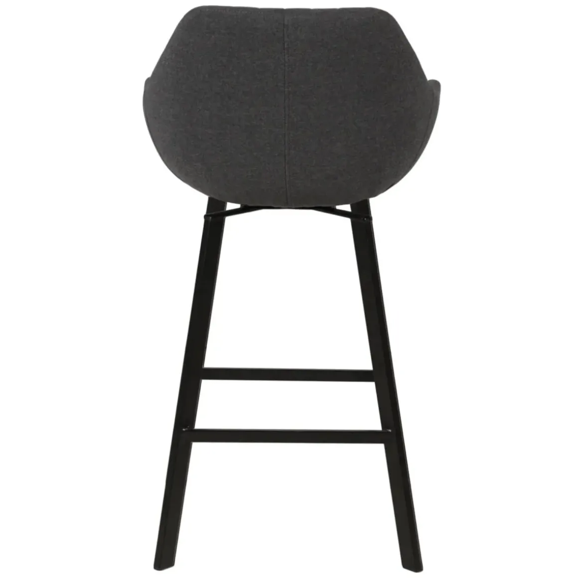 Set di 2 sgabelli da bar girevoli con schienale in tessuto (Altezza seduta 75cm) Zila Grigio scuro