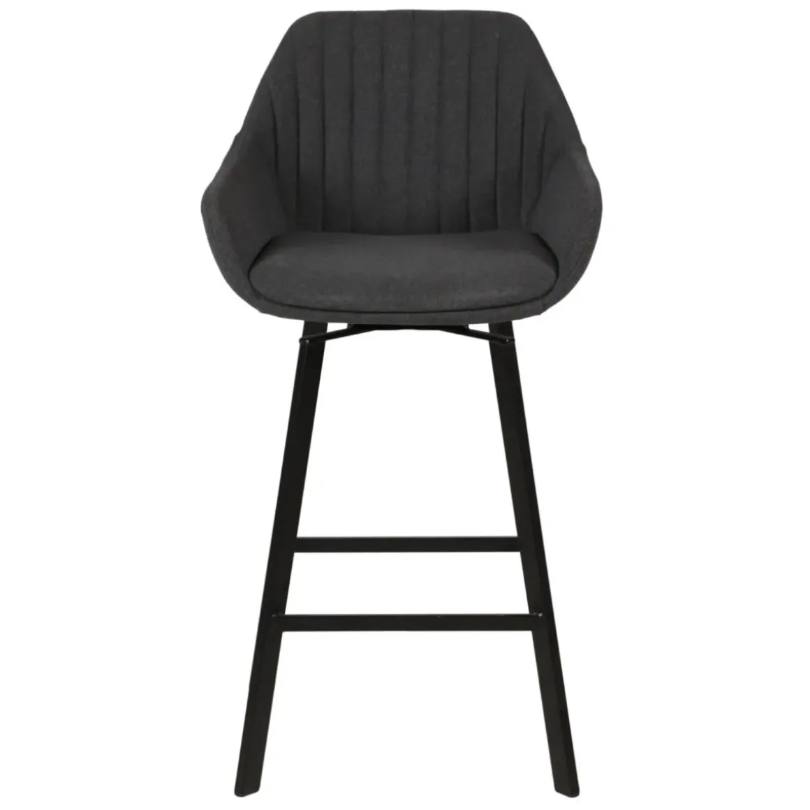 Set di 2 sgabelli da bar girevoli con schienale in tessuto (Altezza seduta 75cm) Zila Grigio scuro