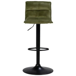 Set di 2 sgabelli da bar girevoli con schienale regolabile in altezza (seduta da 63 a 84 cm) Carly Verde oliva