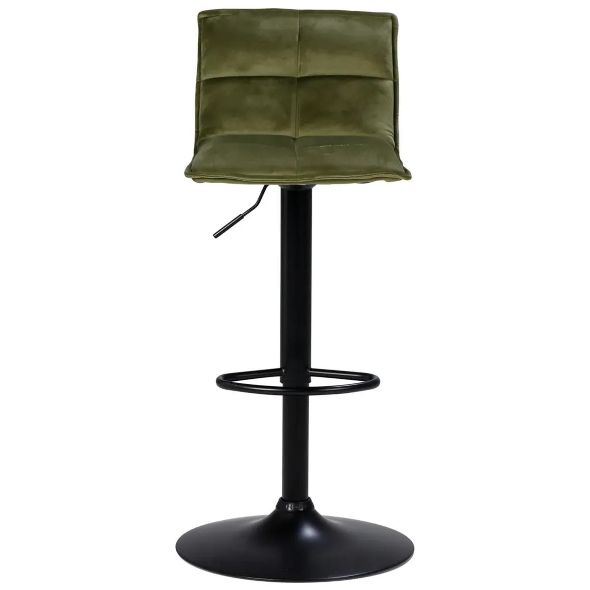 Set di 2 sgabelli da bar girevoli con schienale regolabile in altezza (seduta da 63 a 84 cm) Carly Verde oliva
