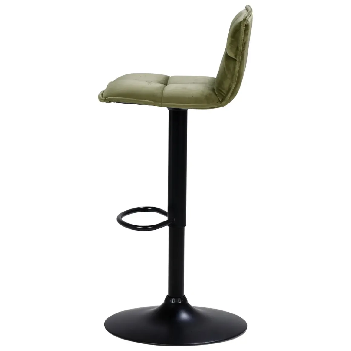 Set di 2 sgabelli da bar girevoli con schienale regolabile in altezza (seduta da 63 a 84 cm) Carly Verde oliva