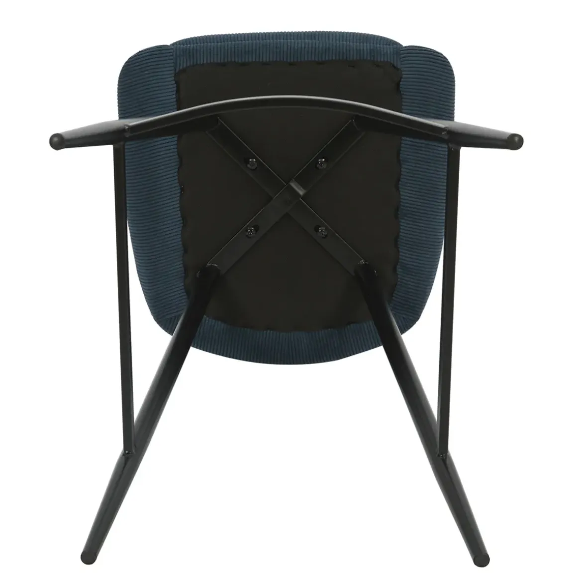 Set di 2 sgabelli per isola centrale con schienale in velluto a coste (Altezza seduta 67cm) Juno Blu