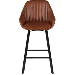 Set di 2 sgabelli per isola centrale girevoli con schienale in similpelle (Altezza seduta 65 cm) Zila Marrone