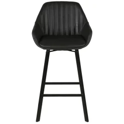 Set di 2 sgabelli per isola centrale girevoli con schienale in similpelle (Altezza seduta 65cm) Zila Nero