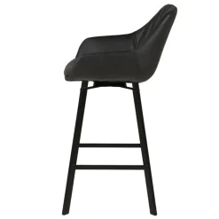 Set di 2 sgabelli per isola centrale girevoli con schienale in similpelle (Altezza seduta 65cm) Zila Nero