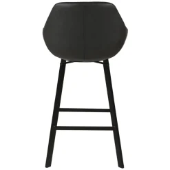 Set di 2 sgabelli per isola centrale girevoli con schienale in similpelle (Altezza seduta 65cm) Zila Nero