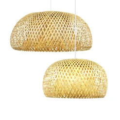 Set di 2 sospensioni luminose in bambù (D61-D39 cm) Manacor Naturale