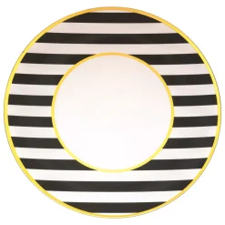 Set di 12 sottopiatti a righe Nero e Bianco