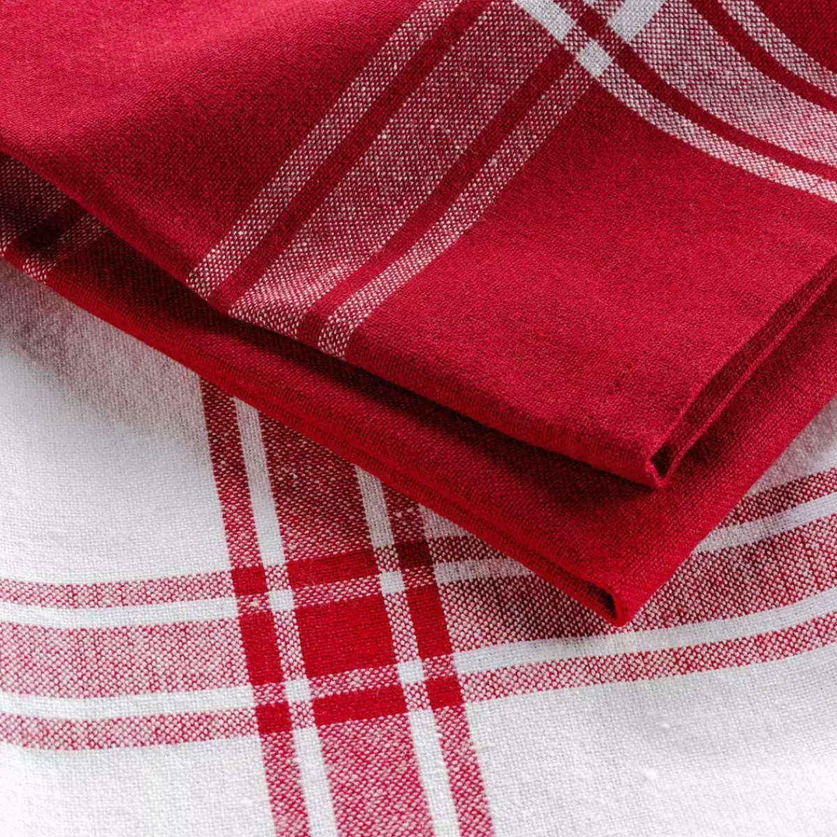 New Set di 2 strofinacci cotone riciclato Cuisiline Bordò Accessori Cucina