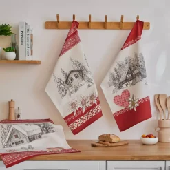 Outlet Set di 3 strofinacci in cotone (50 x 70 cm) Alpage Accessori Cucina