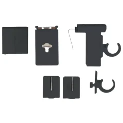 Clearance Set di 2 supporti per asta in PVC Clip Grigio Accessori E Elementi Decorativi