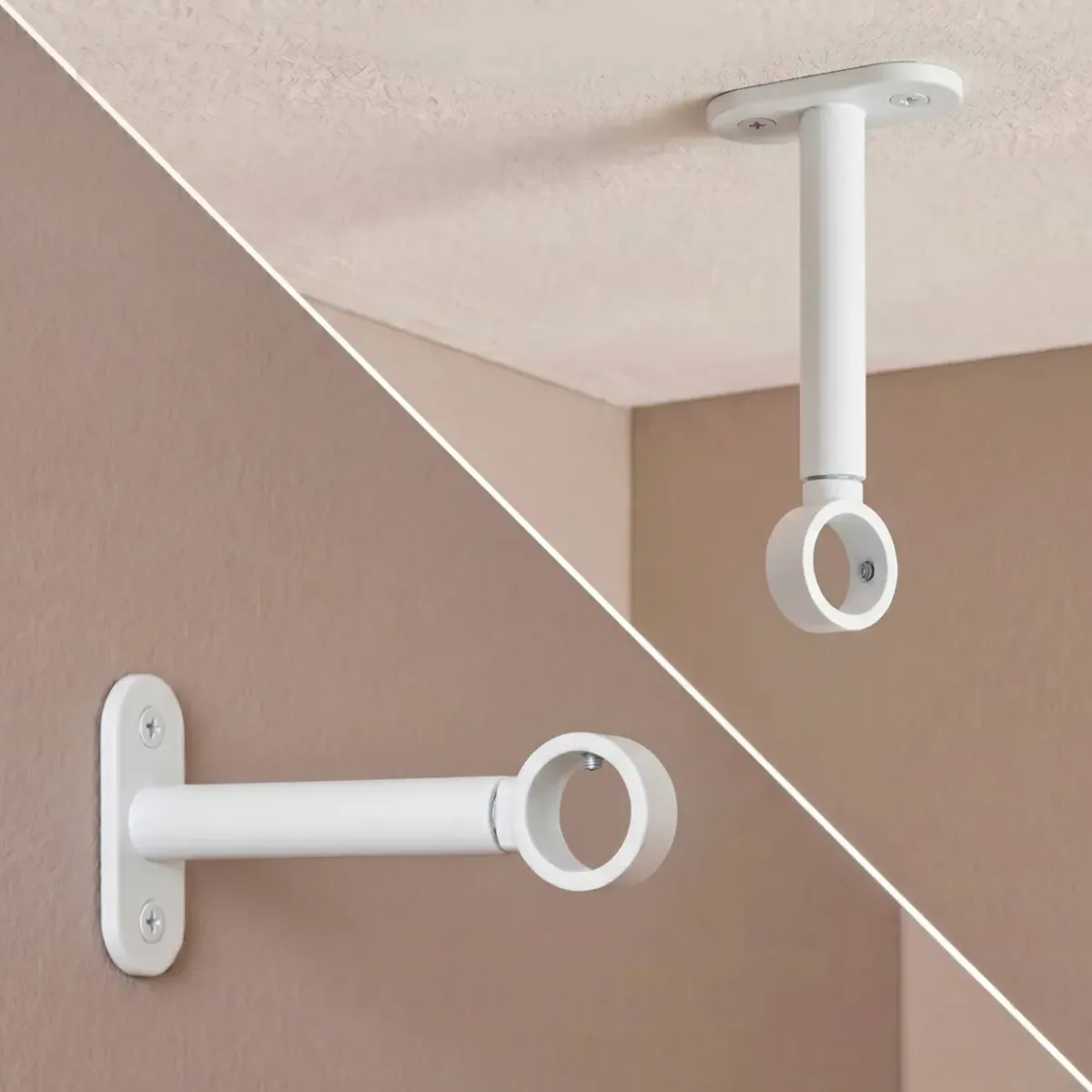 Set di 2 supporti regolabili (L90 - L150 / Ø20 mm) opaco Tende : Bastoni, Aste E Supporti|Asta A Soffitto
