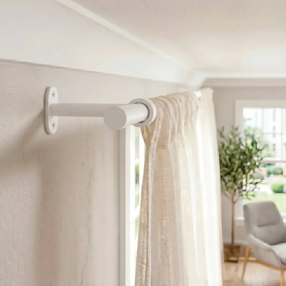 Set di 2 supporti regolabili (L90 - L150 / Ø20 mm) opaco Tende : Bastoni, Aste E Supporti|Asta A Soffitto