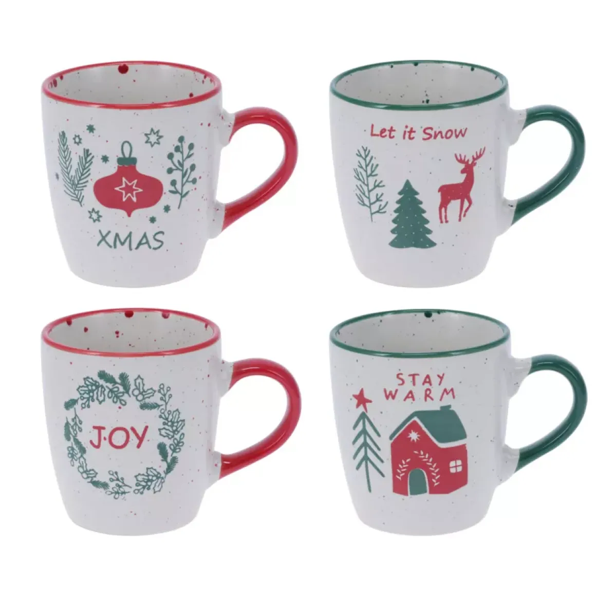 Set di 4 Tazze di Natale Natale goloso Multicolore