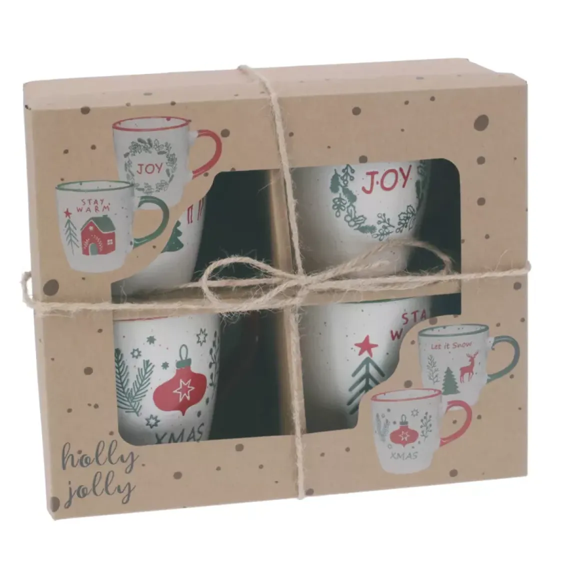 Set di 4 Tazze di Natale Natale goloso Multicolore