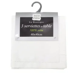 Clearance Set di 3 tovaglioli cotone Charline Tovaglioli