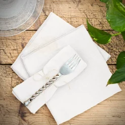 Outlet Set di 3 tovaglioli garza di cotone Gaïa chantilly Tovaglioli