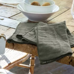 Discount Set di 3 tovaglioli garza di cotone Gaïa Tovaglioli