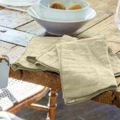 Clearance Set di 3 tovaglioli garza di cotone Gaïa Tovaglioli