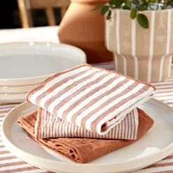 Discount Set di 3 tovaglioli in garza di cotone (40 x 40 cm) Gaïa a Tovaglioli
