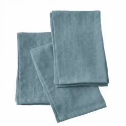 Discount Set di 3 tovaglioli in lino lavato (40 x 40 cm) Louise Azzurro Tovaglioli