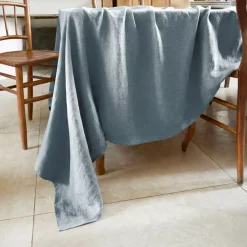 Discount Set di 3 tovaglioli in lino lavato (40 x 40 cm) Louise Azzurro Tovaglioli