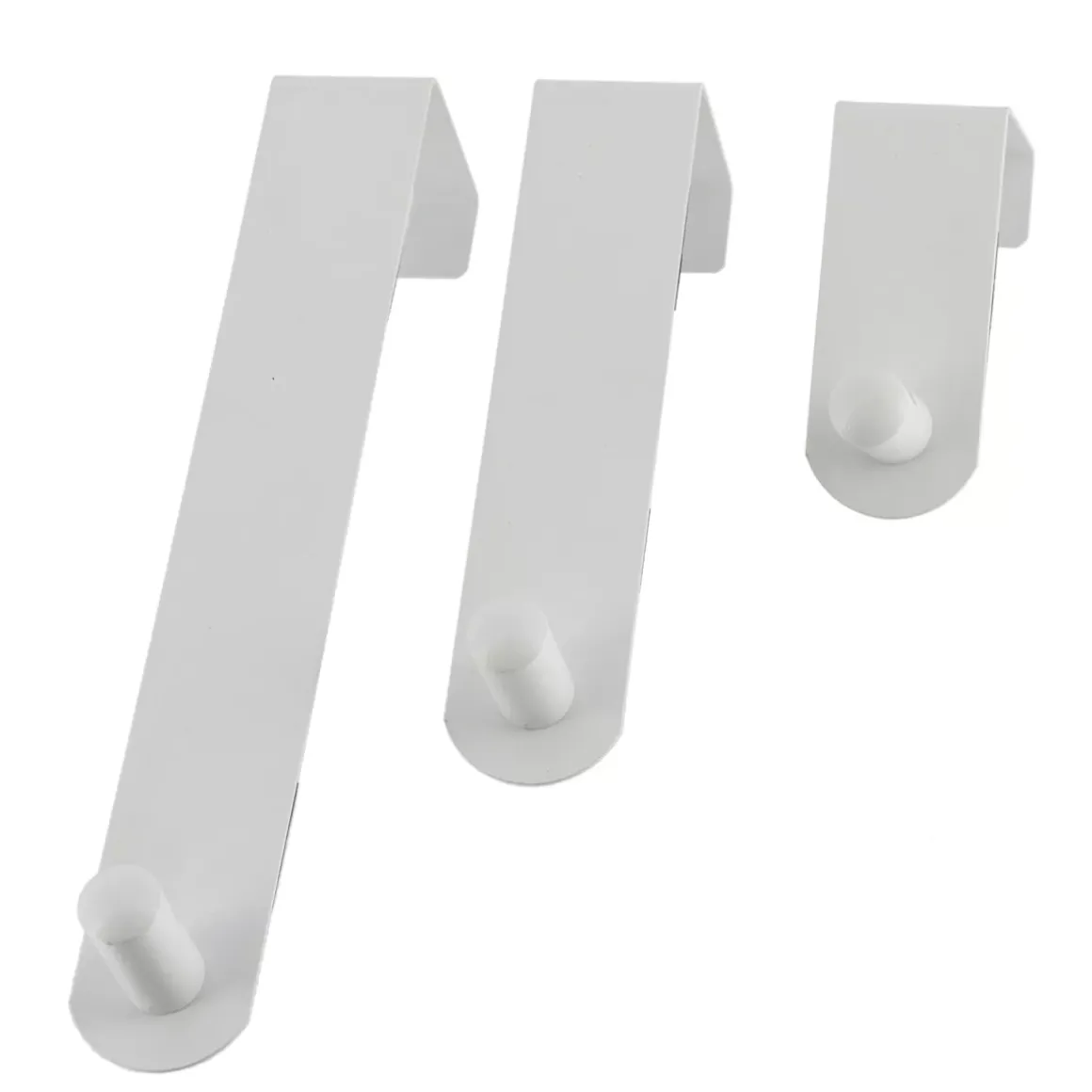 Set 3 ganci appendiabiti per porta inox (H7-13-19 cm) Bianco