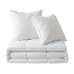 Hot Set Piumone caldo antiacari (260 x 240 cm) + 2 Cuscini (60 x 60 cm) Comète Piumini, Cuscini Letto, Cuscini A Rullo