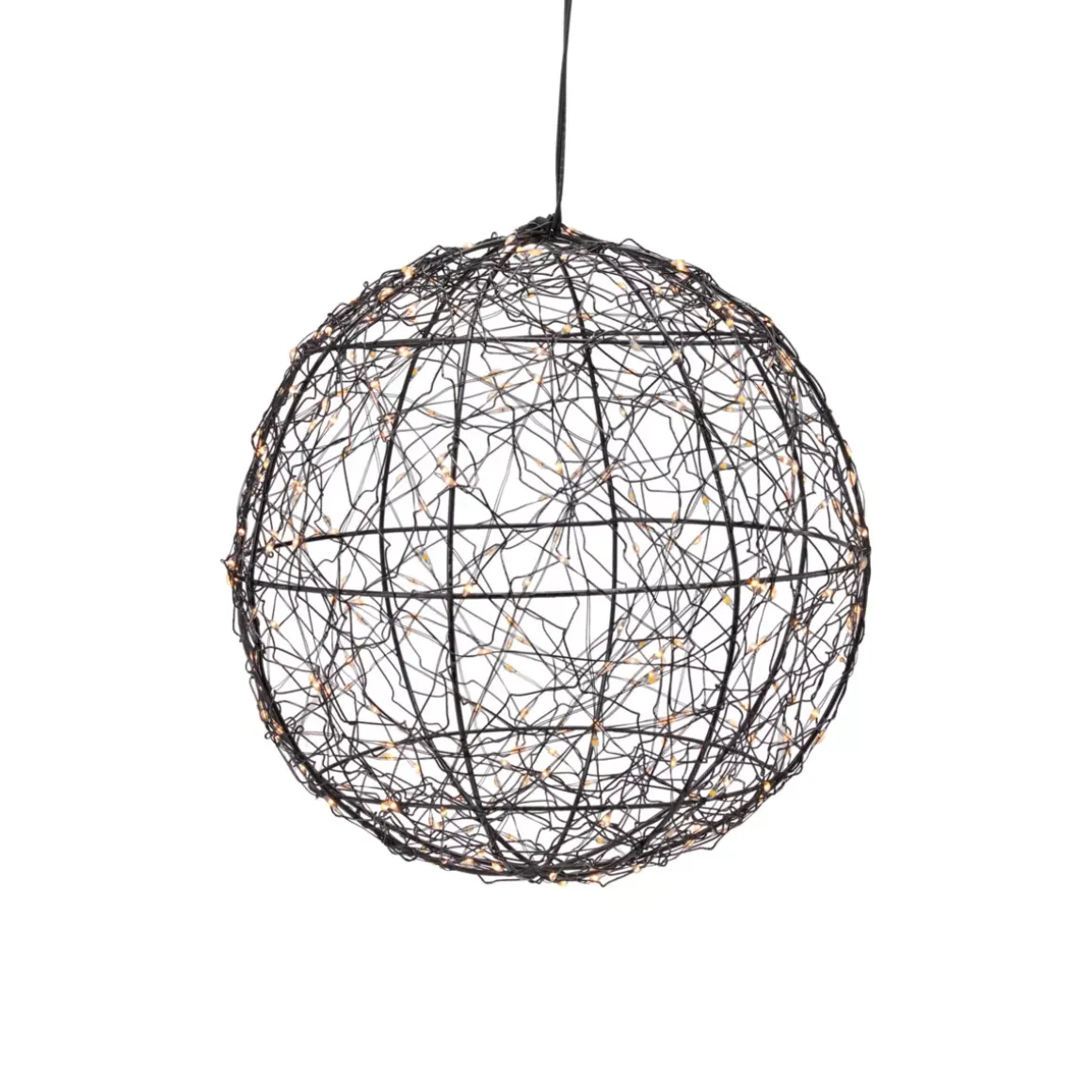 Sfera luminosa da appendere 300 micro LED (D25 cm) Luce Polare Nero e Bianco caldo