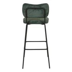 Sgabello da bar con schienale in velluto a coste (Altezza seduta 77cm) Orion Verde scuro