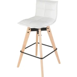 Sgabello da bar girevole con schienale (Altezza seduta 75cm) Osla Bianco