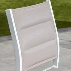 Discount Sgabello da giardino Alluminio impilabile Murano Bianco e tortora Sedie Da Giardino