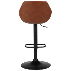 Sgabello isola centrale girevole con schienale in similpelle (Altezza regolabile 62/83 cm) Zila Marrone