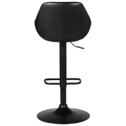 Sgabello isola centrale girevole con schienale in similpelle (Altezza regolabile 62/83 cm) Zila Nero