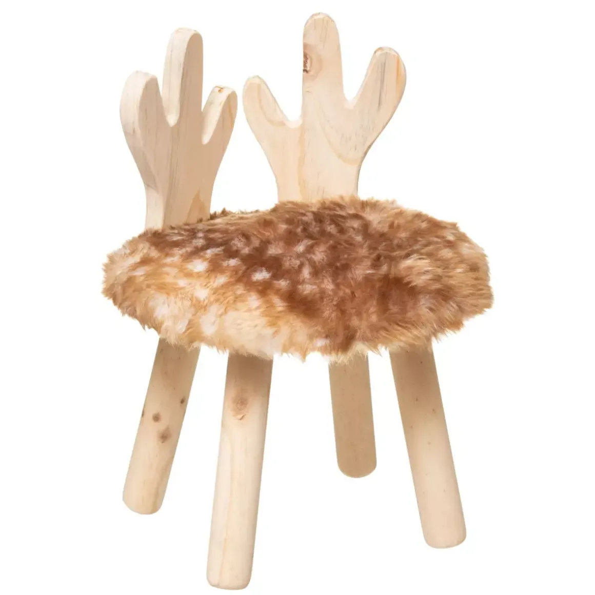Sgabello per bambini ecopelliccia (38 cm) Cervo Marrone