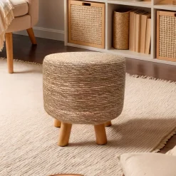 Outlet Sgabello rotondo corde (Alt 35 cm) Surabaya Pouf, Sgabelli, Bar|Pouf, Sgabelli
