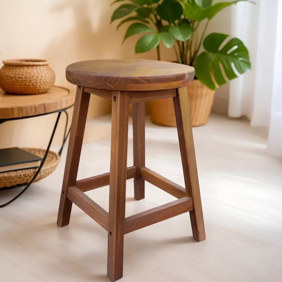 Best Sgabello rotondo legno (Alt 45 cm) Davao Pouf, Sgabelli, Bar|Pouf, Sgabelli