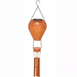 Sospensione da giardino solare LED (H56 cm) Mongolfiera Arancione