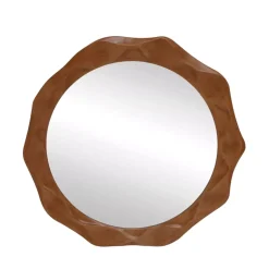 Specchio da parete con cornice in legno (81 cm) Toyah Marrone